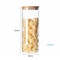 Clear Round Borosilicate Glassware Candy Pasta Cookie Food Packaging Container with Bamboo Lids