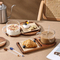 Heat Resistant Wood Serving Tray with Pudding Glass Bowl Ice Cream Bowl Yogurt Cup
