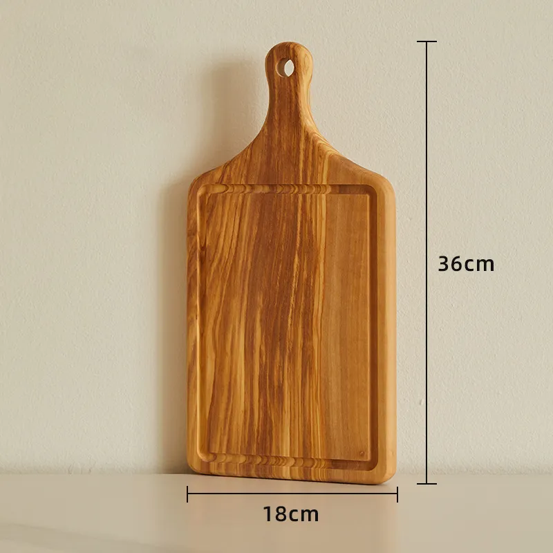Custom Kitchen Designs Olive Wood Serving Platter Cheese Board with Handle