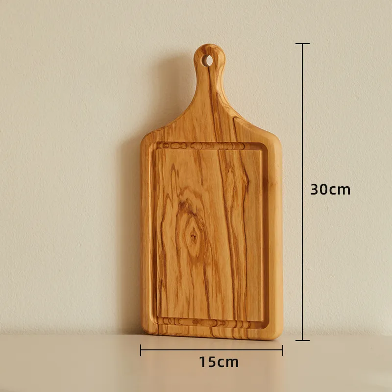 Lightweight Travel-Size Olive Wood Serving Board with Juice Groove