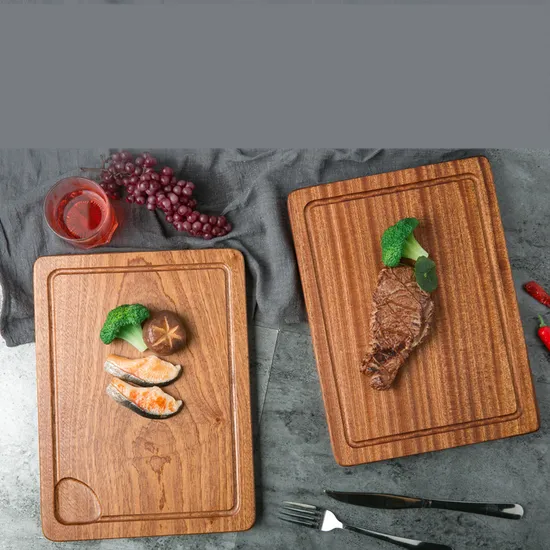 Rectangle Ebony Wood Chopping Board with Juice Groove