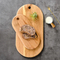 Oval Shape Oak Wood Snack Cheese Charcuterie Sushi Serving Board with Hanging Hole