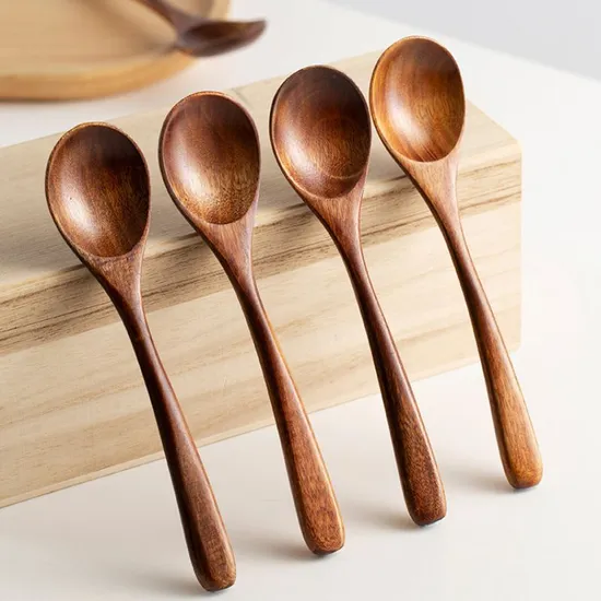 Japanese Small Solid Wooden Spoon Rice Spoon Soup Spoon for Eating