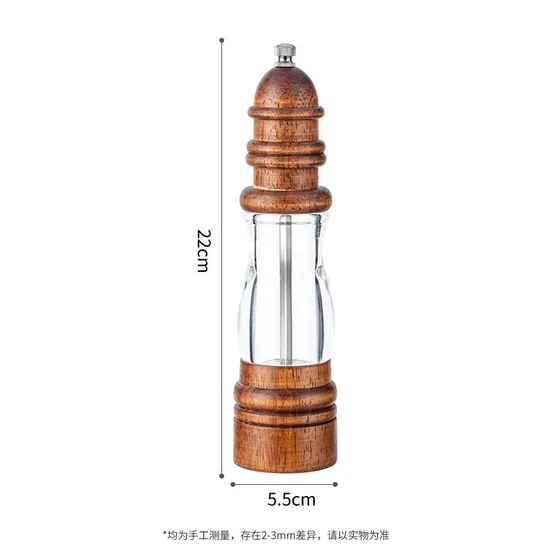 Lighthouse - Shaped Versatile Solid Wood Manual Pepper Grinder Pepper Mill for Home