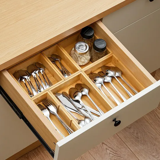 Space - Saving 8 - Pack Bamboo Storage Organizers Set Box Set for Bathroom, Kitchen & Office Drawers