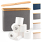 Water-Proof Grey Color Toilet Paper Holder with Bamboo Lid