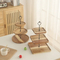 3 PCS 3 Tier Square Acacia Wooden Serving Tray Cake Display Stand for Party/ Wedding