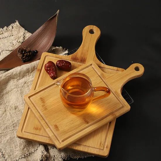 Wholesale Wood Kitchen Cutting Board Bamboo Serving Board with Handle