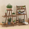 3-Layer Multi-Function Wooden Flower Rack Plant Stand Flower Shelf for Indoor Outdoor Display