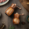 Hand-Cranked Acacia Wood Pepper and Salt Grinder Vase with Tray