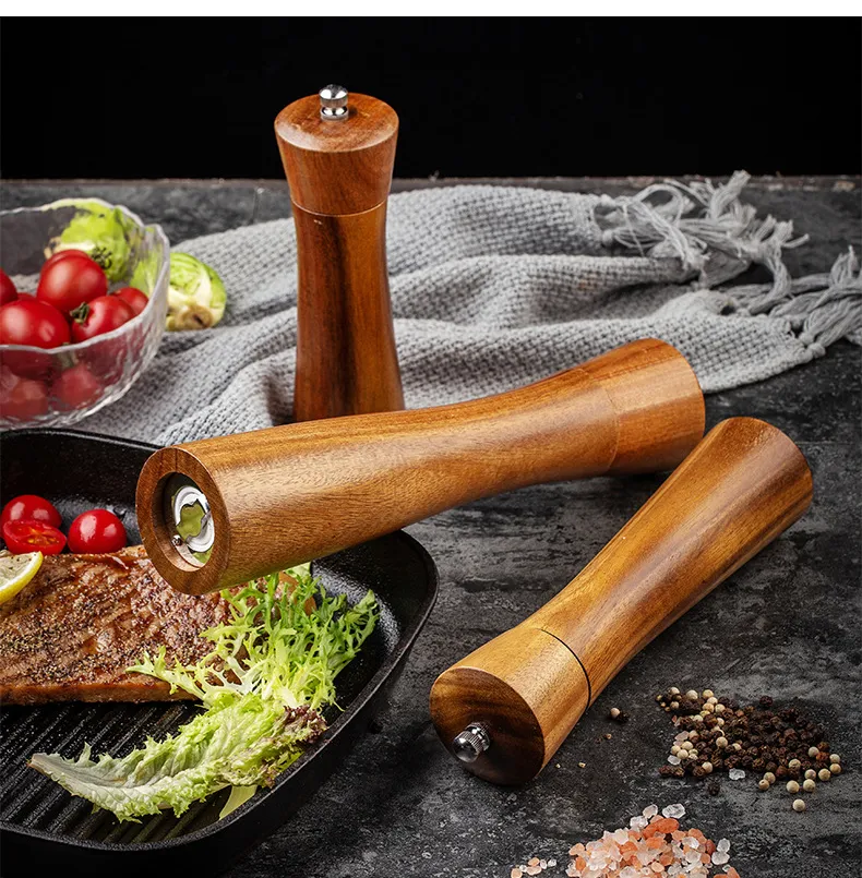 Well - Crafted Manual Acacia Wood Grinder for Pepper and Spice