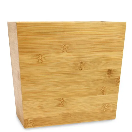 Rectangular Open Bamboo Trash Can Waster Basket for Home