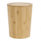 Round Bamboo Waste Basket with Lid for Living Room and Bathroom