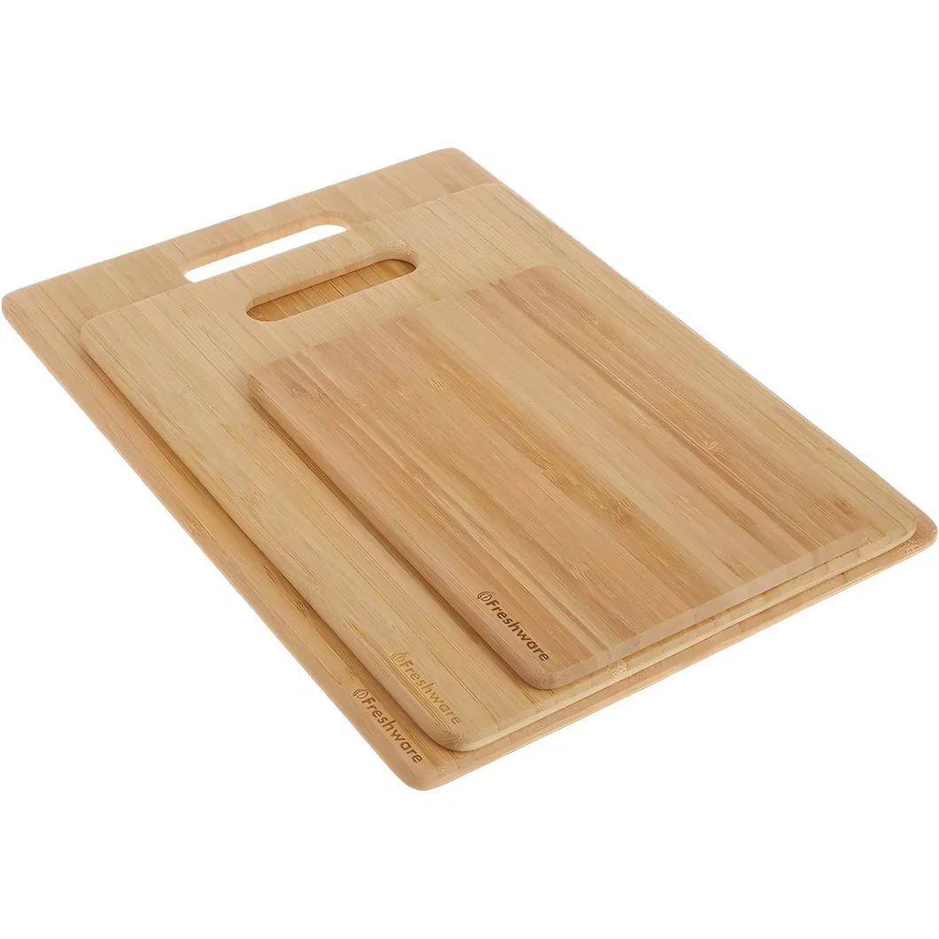 Durable 3 Piece Bamboo Vegetable Cutting Board Fruit Chopping Board Set for Kitchen