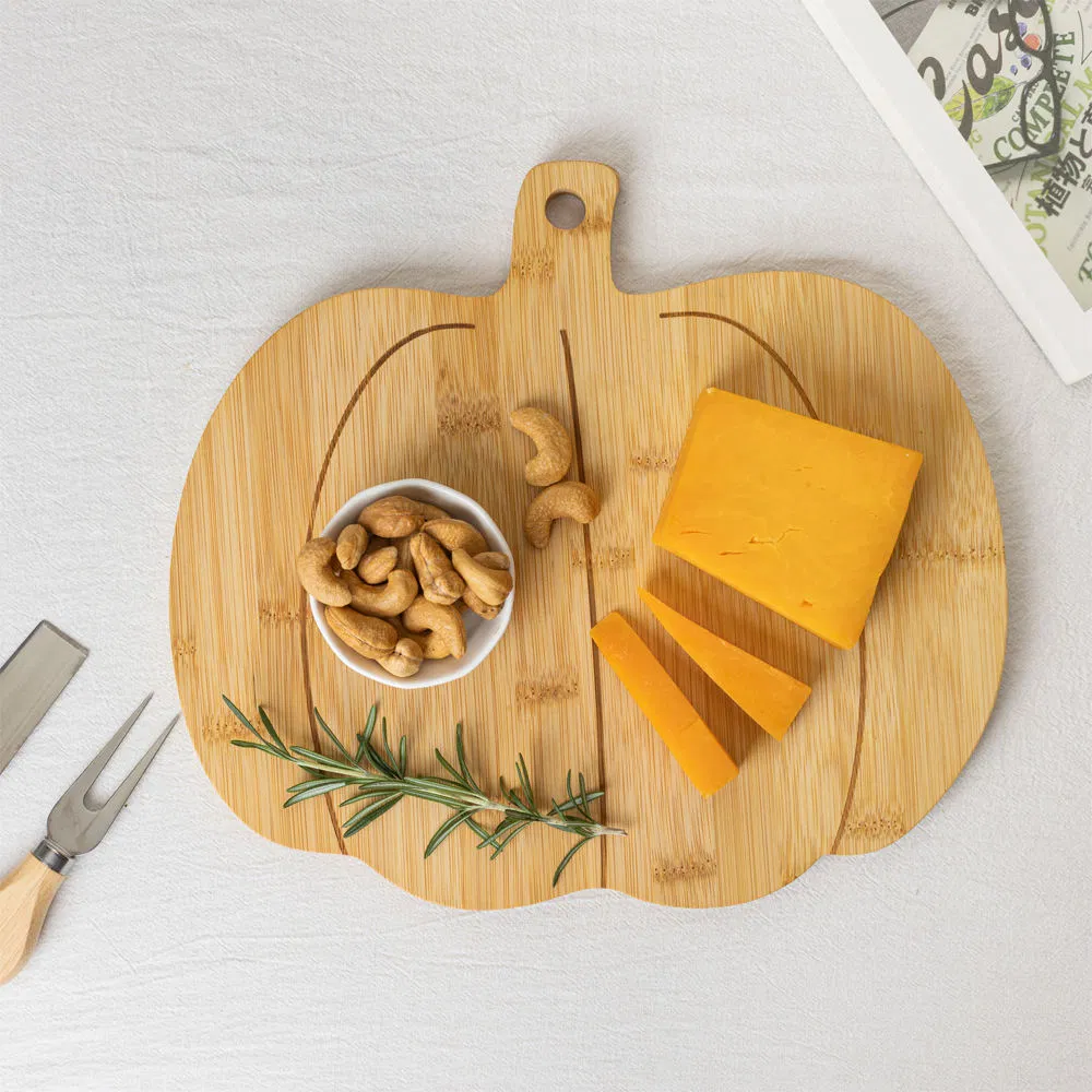 Pumpkin Shaped Bamboo Serving Board Cutting Board for Cheese / Appetizer