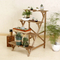 Stepped Style Solid Wood 4- Tier Corner Shelf Flower Rack Flower Pot Plant Stand