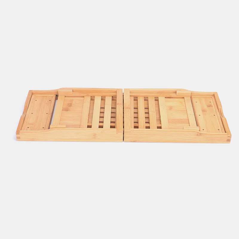 Luxury Expandable Bamboo Bathtub Caddy Tray Bath Caddy Tray