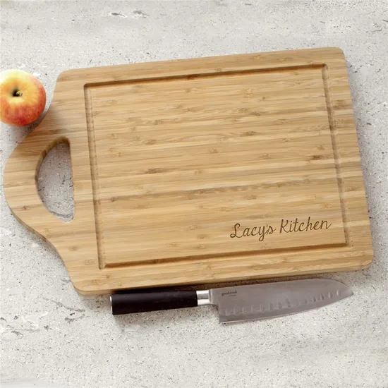 Double-Sided Rectangle Custom Bamboo Wood Cutting Board Set of 2 for Meat / Fruit / Vegetables