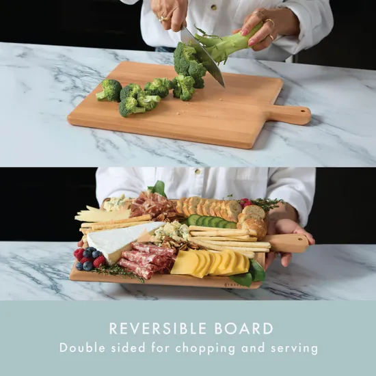 Paddle Shape Beech Wood Serving Plate Charcuterie Board