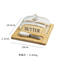 Manufacture Rectangle Bamboo Butter Dish with Glass Lid and Cheese Knives