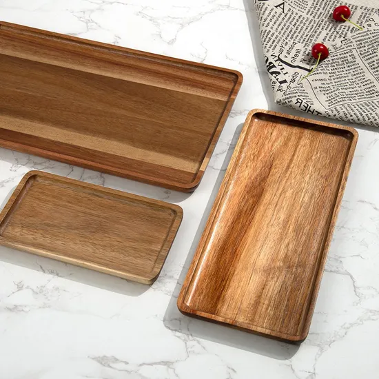 Versatile Acacia Serving Tray Set for Cheese and Appetizers