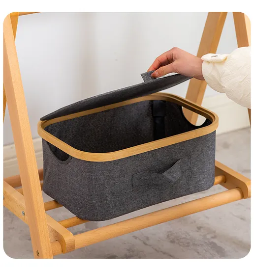 Foldable Fabric Laundry Basket Desktop Storage Box for Bathroom