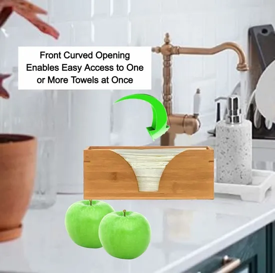 Countertop Multifold Bamboo Folded Paper Towel Dispenser / Holder