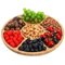 Bamboo Nuts Storage Platter Tray Snacks Plates with 5 Dining Grids