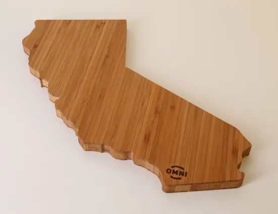 Elegant California Slate Shape Bamboo Cutting Board for Cheese