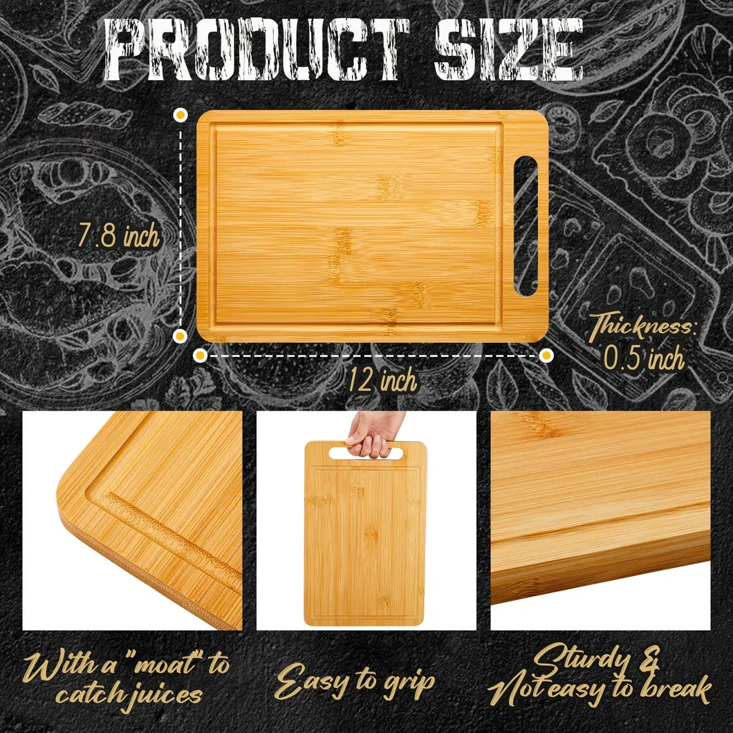 Eco-Friendly Bamboo Cutting Board for Fruits with Handle