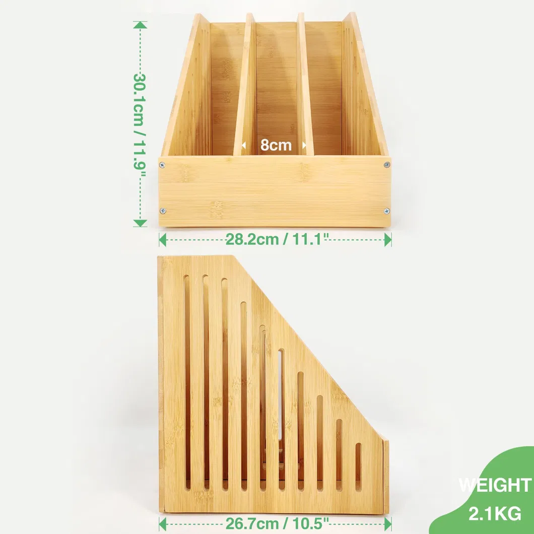 Desktop Bamboo Book Stand Storage Rack Partition Rack Book Shelf Office Document Rack