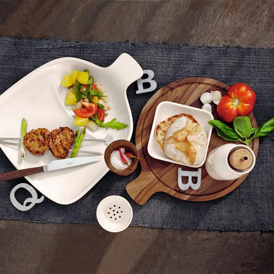 Round Acacia Wood Serving Plate Charcuterie Board Beaf Board