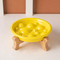 Anti - Choking and Slow - Feeding Ceramic Pet Food Plates Cat Dog Food Bowl with Bamboo Stand