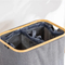 160 L Double-Opening Bamboo Fabric Laundry Basket Large-Capacity Storage Basket with Double Compartments.