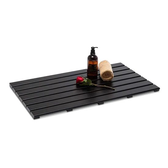 Black Bamboo Shower Mat Bath Mat for Household Use
