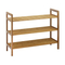 3-Tier Long Natural Bamboo Shoe Rack for Living Room