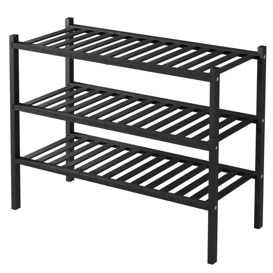 3 Tier Free Standing Bamboo Shoe Rack