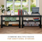Black Color Bamboo Shoe Rack Wooden Storage Bench Bamboo Organizer Entryway Organizing Shelf