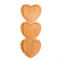 Attractive 3 Divided Heart - Shaped Wooden Tray Bamboo Plate for Serving Food