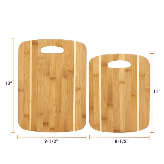 Premium 2-Piece Bamboo Cutting Board Set for Culinary Enthusiasts