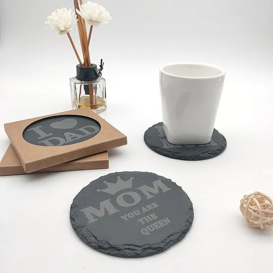 Fujian Factory Manufacture Functional Personalized Slate Coasters Set for Gifts