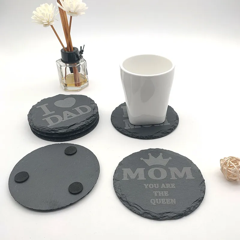 Fujian Factory Manufacture Functional Personalized Slate Coasters Set for Gifts