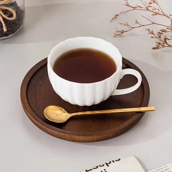 Decorate Dressing Table Large Round Walnut Wood Dried Fruit Tray Wooden Dinner Plate