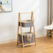 Large-Capacity a-Shaped Double-Layer Bamboo Fabric Storage Shelf Laundry Basket for Bathroom