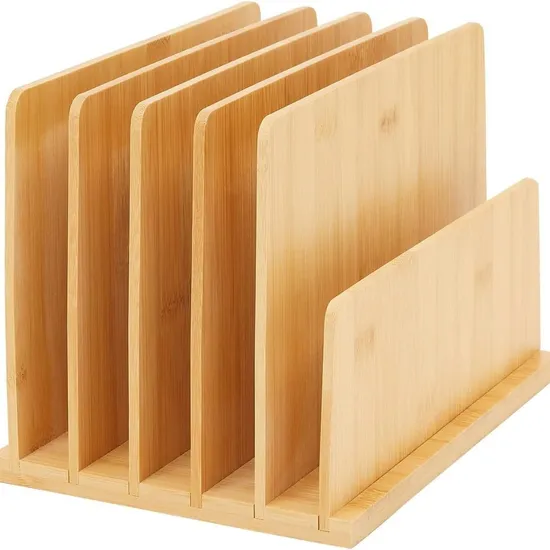 Bamboo and Wood Storage and Organization Rack Office Desk Folder for Stationery, Materials, Letters