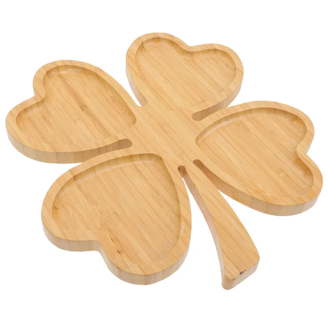 Christmas Tree Shaped Wooden Snack &amp; Dessert Tray Bamboo Appetizer Plates for Xmas Party