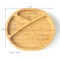 Elegant Round Bamboo 3 Serction Serving Plates with Suction for Baby Feeding