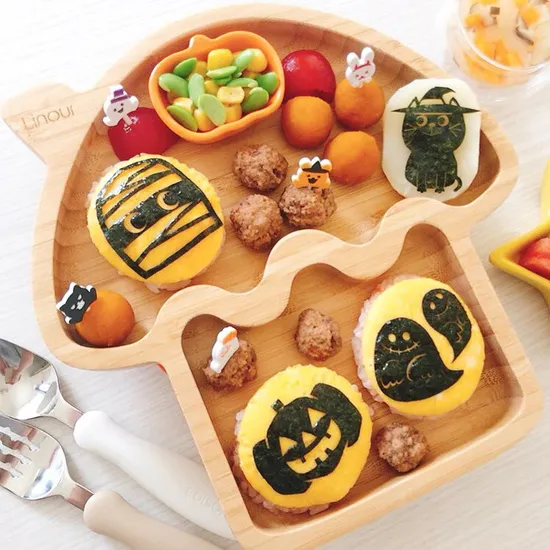 House Shape Non-Toxic Natural Bamboo Baby Plate with Suction