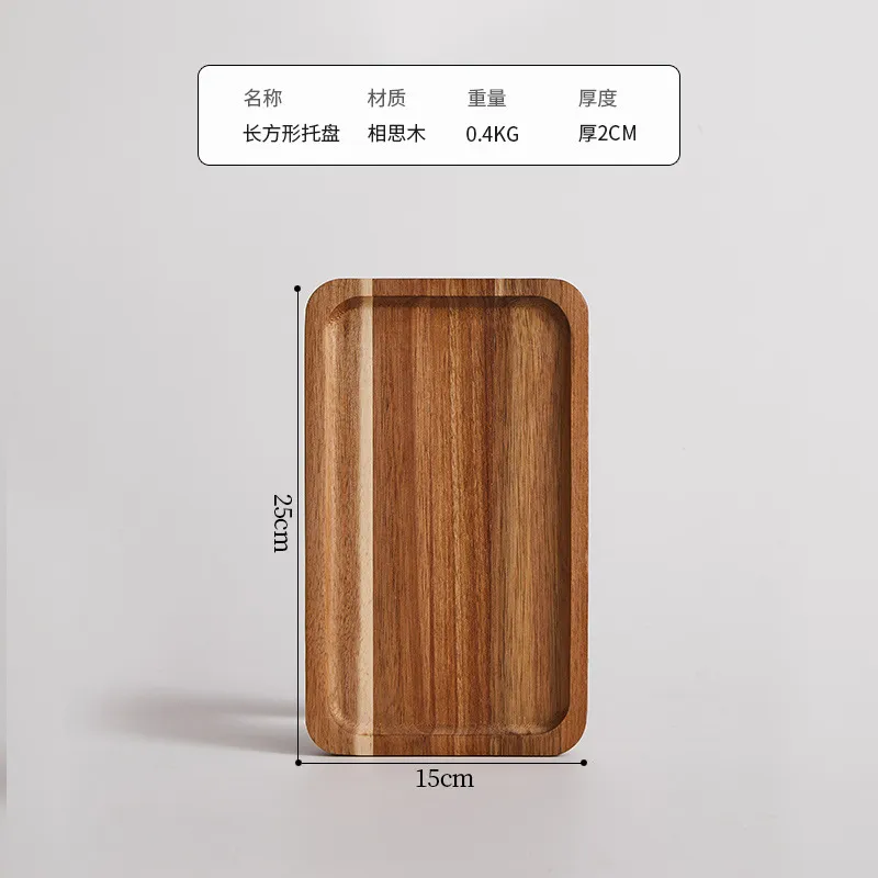 Decorative Vintage Bamboo Wood Serving Tray Set for Appetizer / Coffee / Home Decor