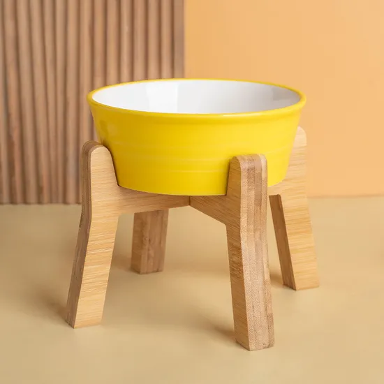 Neck-Protecting Ceramic Dog Bowl and Cat Bowl for Feeding Water and Food